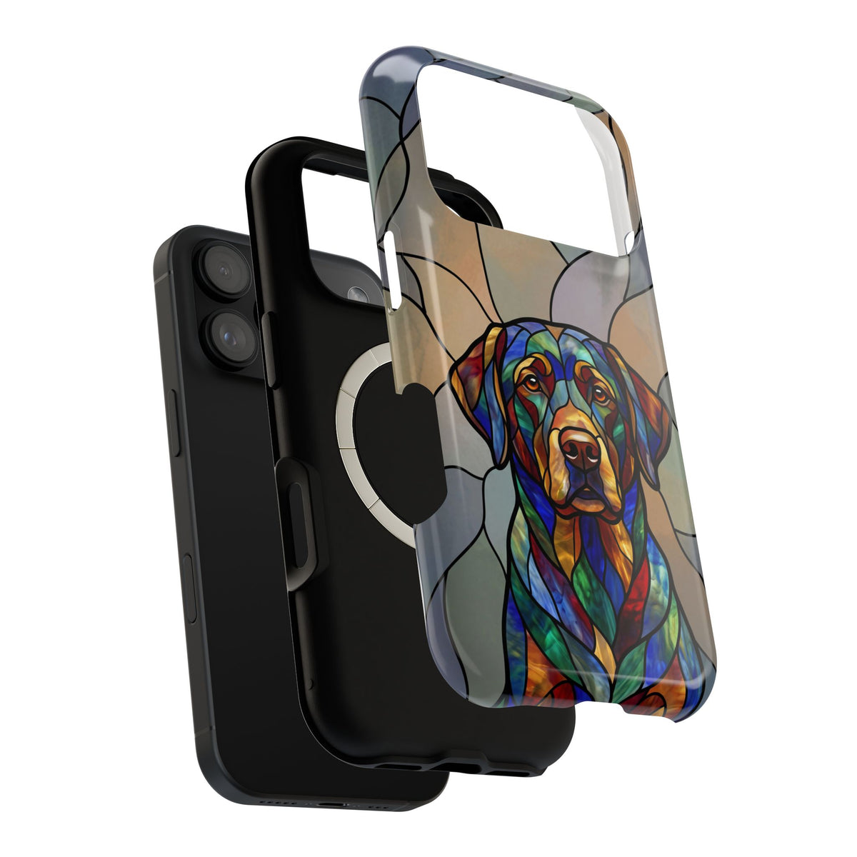 Stained Glass Labrador Phone Case — Tough Magnetic Case with Wireless Charging