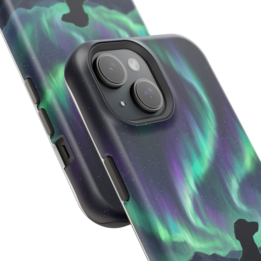 Personalized Dachshund Northern Lights Phone Case — Wireless Charging Cover