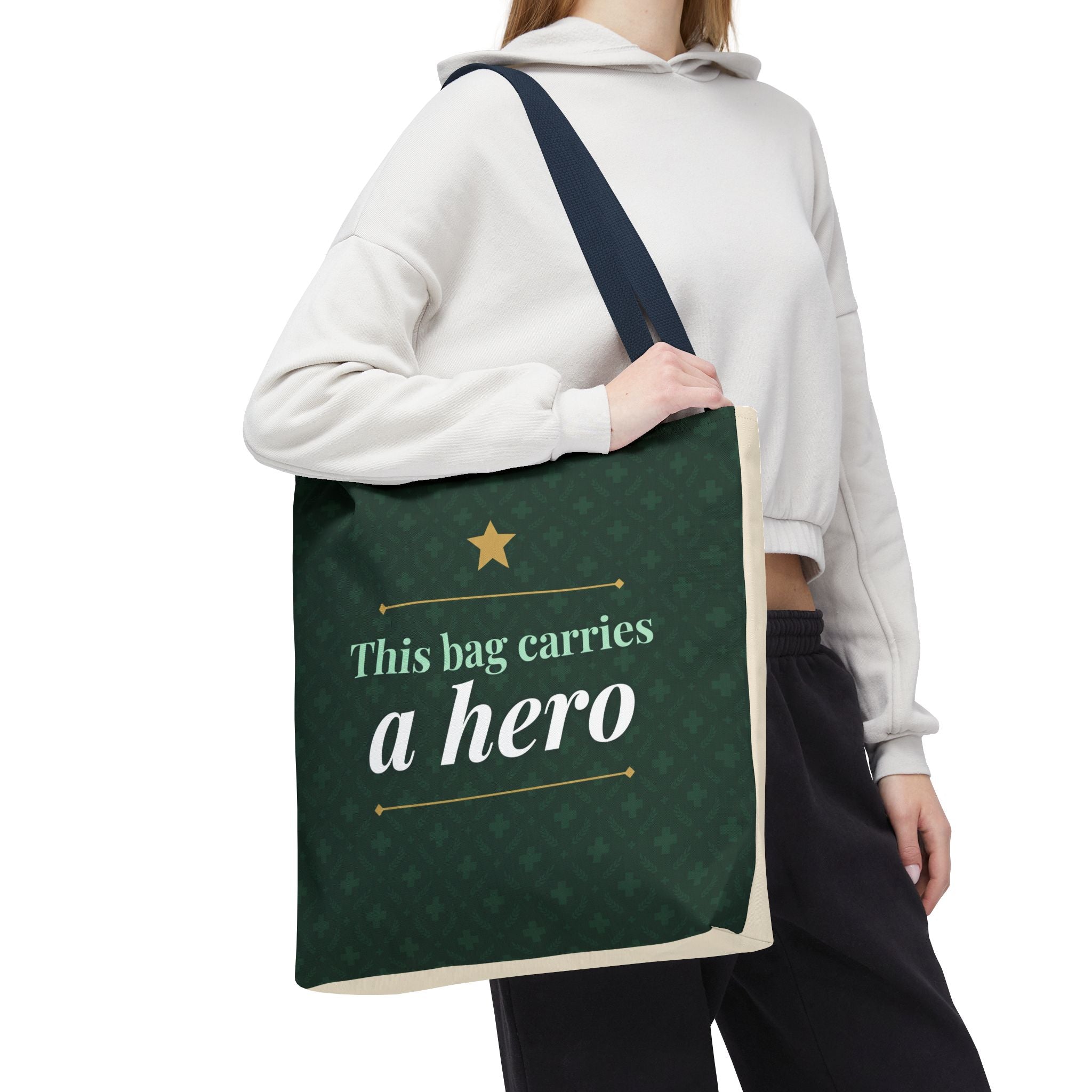 This Bag Carries a Hero Tote | Nurse Gift Tote Bag | Essential Worker Appreciation Gift | Premium Polyester Carry-All