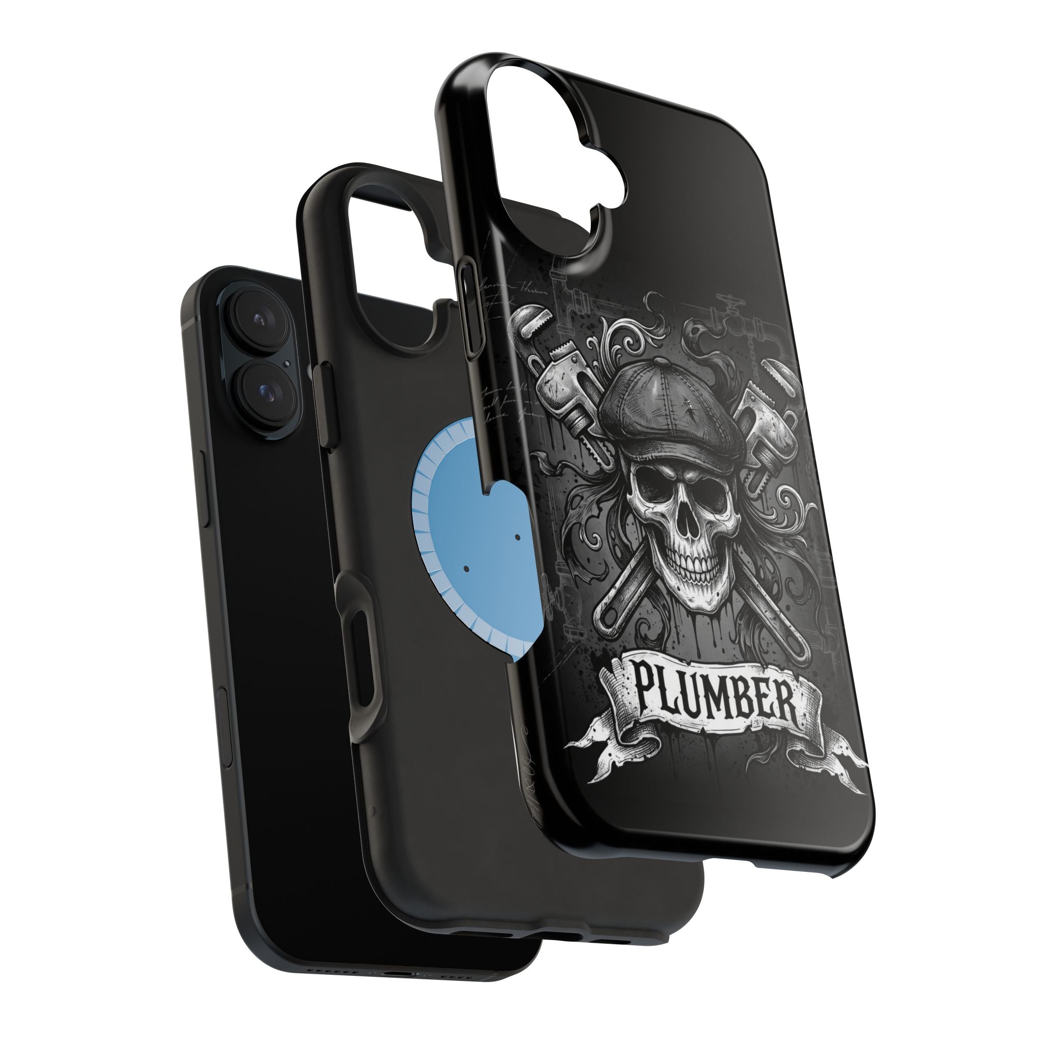 Skull & Wrenches Plumber Phone Case — Wireless Charging Cover