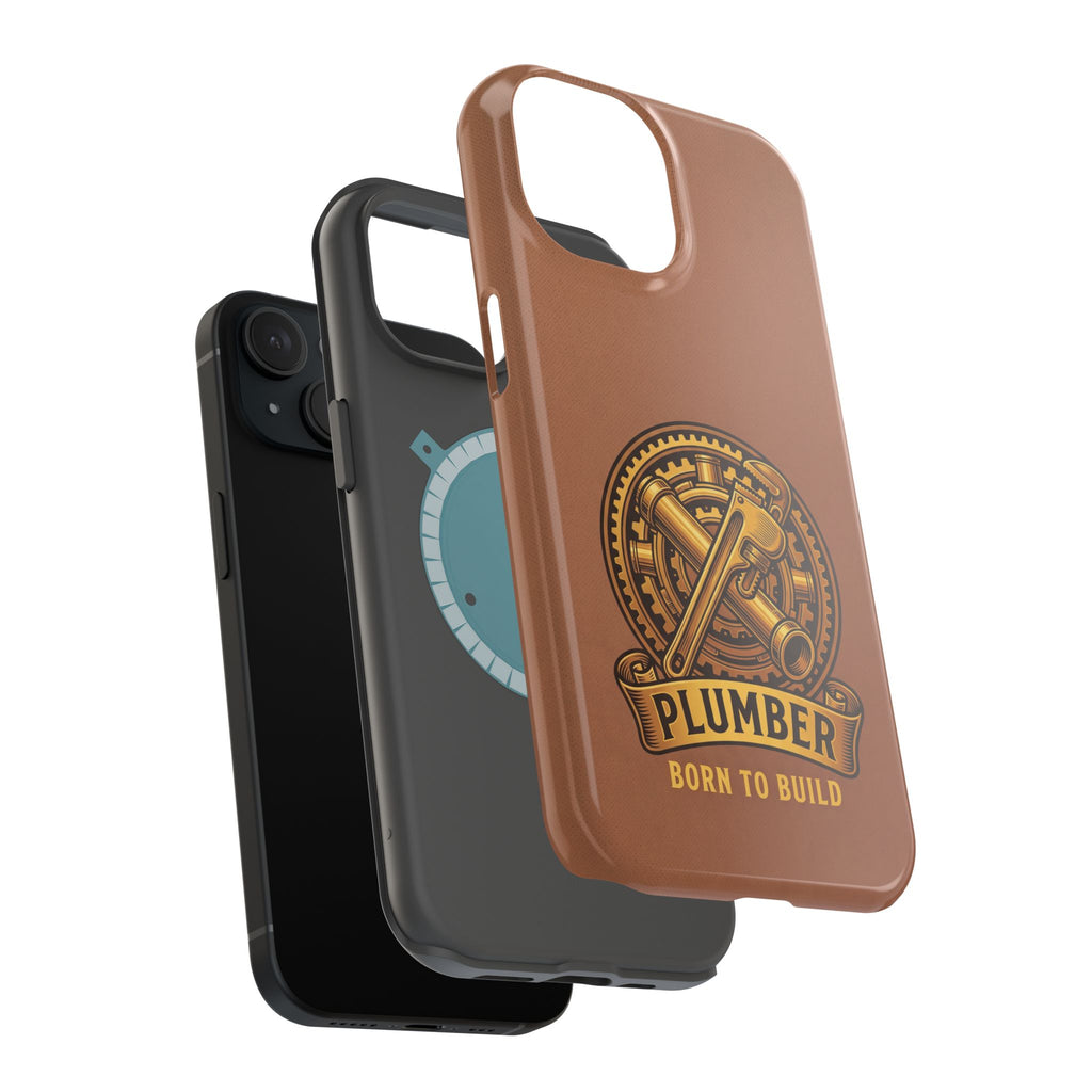 Plumber Born to Build Phone Case — Badge Wireless Charging Cover