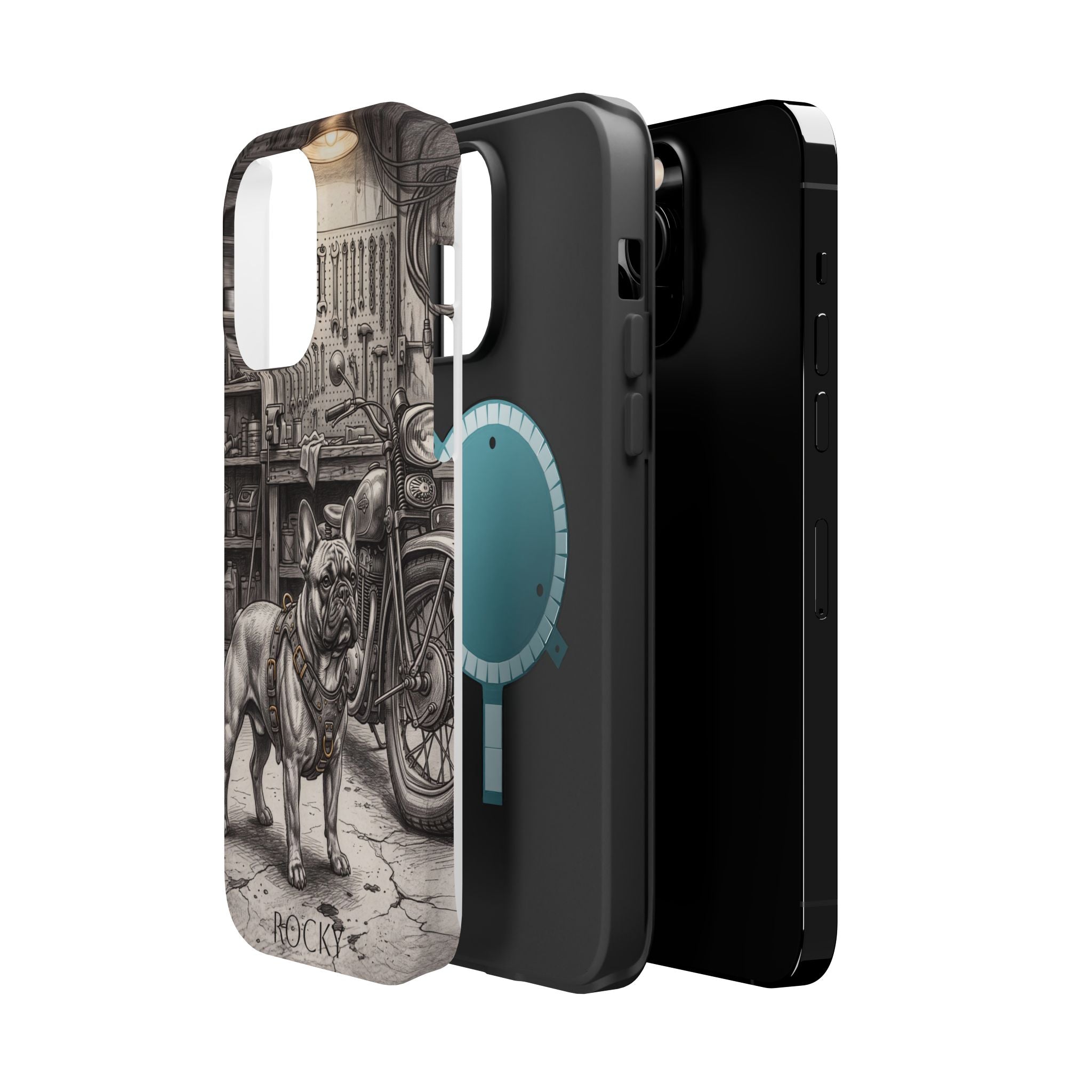 Personalized French Bulldog Vintage Street Phone Case — Wireless Charging Cover