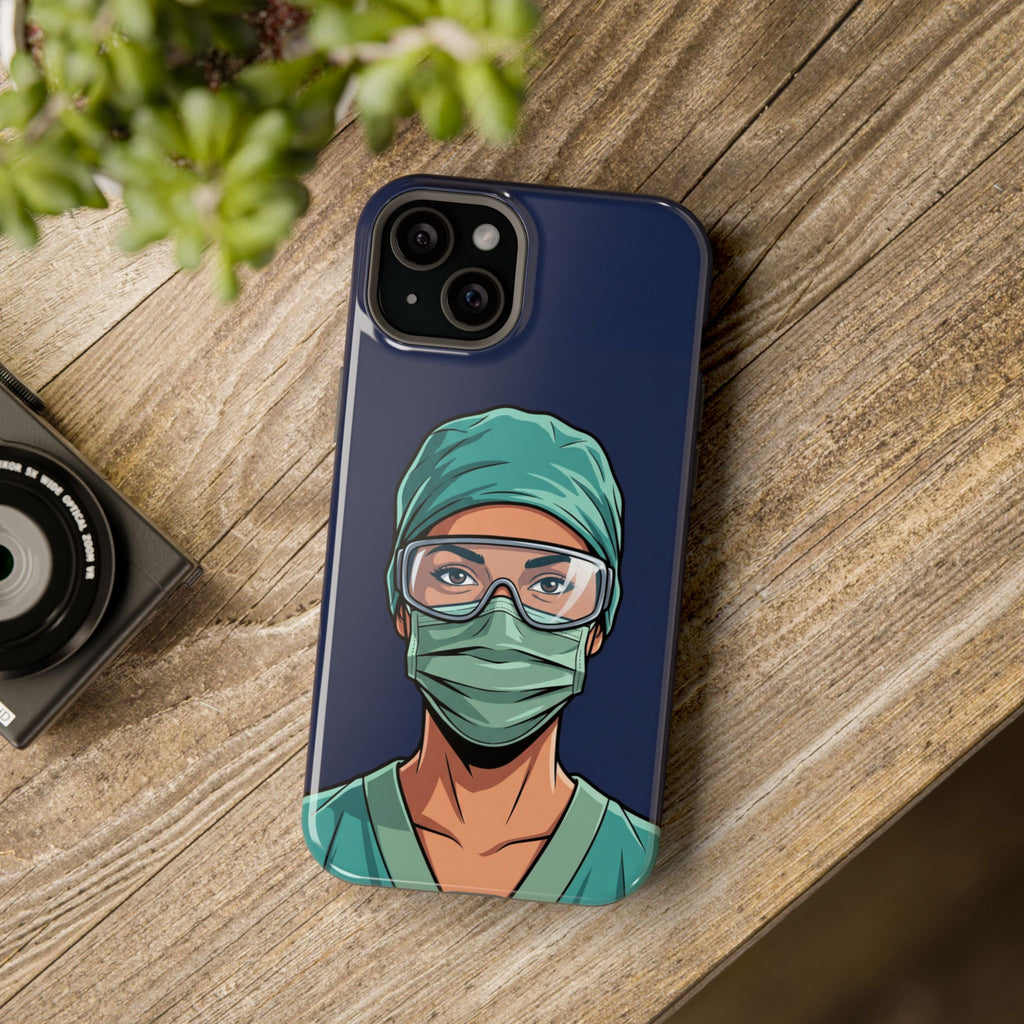 Bold Nurse Portrait Phone Case — Magnetic Wireless Charging Cover