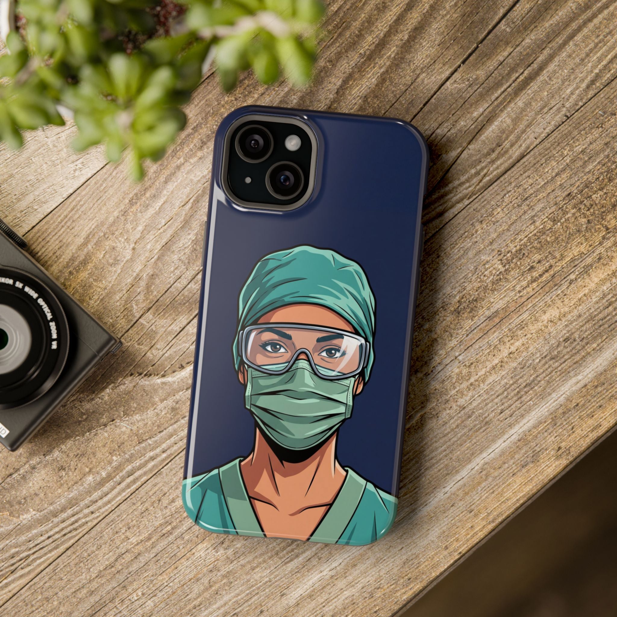 Bold Nurse Portrait Phone Case — Magnetic Wireless Charging Cover