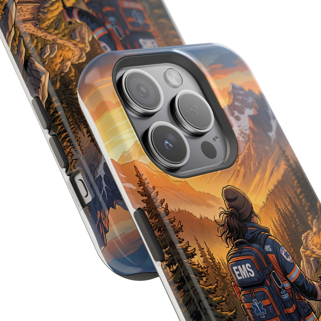 Paramedic/EMT Mountain Phone Case — Magnetic Wireless Charging Cover