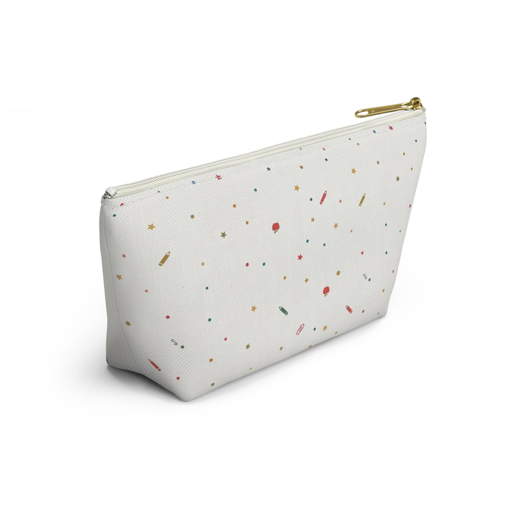Inspire Teach Blonde Illustrated Teacher Pouch — T-Bottom Zipper Bag