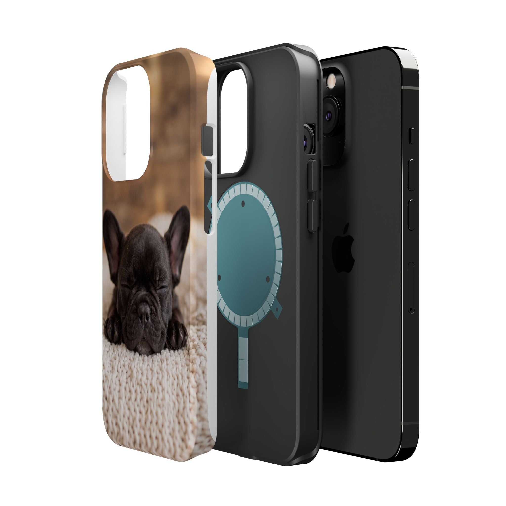Sleepy French Bulldog Phone Case — Impact-Resistant Wireless Charging Cover