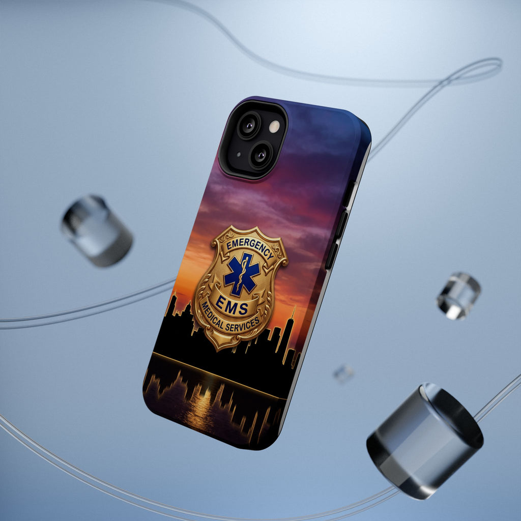 EMS Badge Sunset Skyline Phone Case — Magnetic Wireless Charging Cover