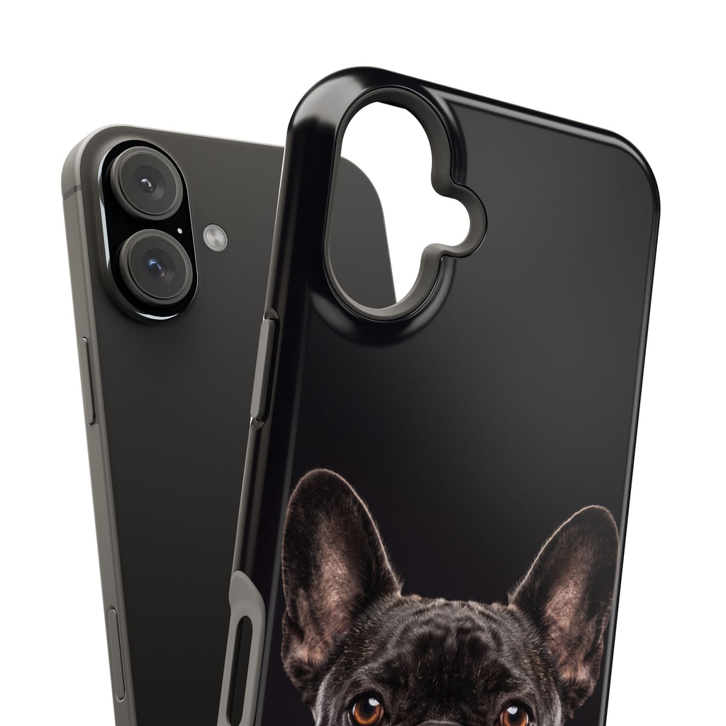 Black French Bulldog Phone Case — Impact-Resistant Wireless Charging Cover