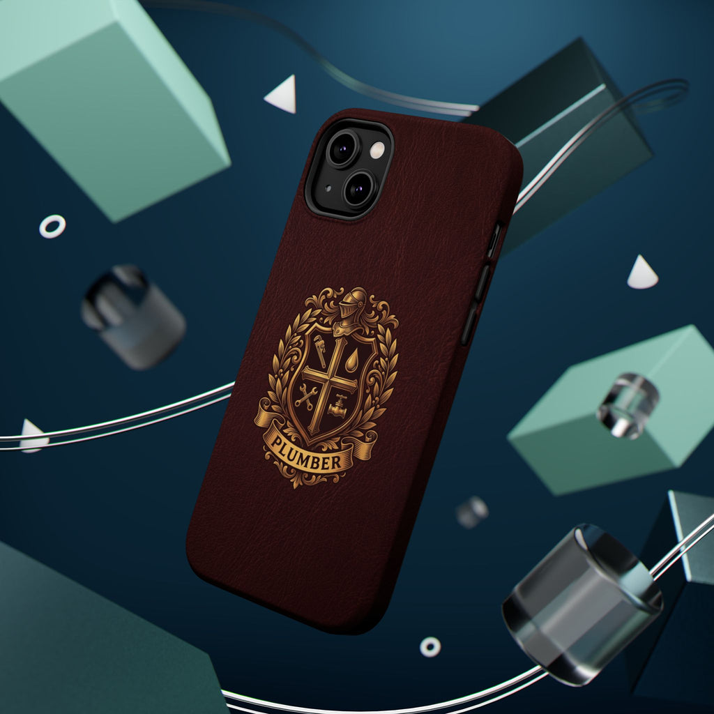 Plumber Crest Phone Case — Heraldic Shield Design Wireless Charging Cover