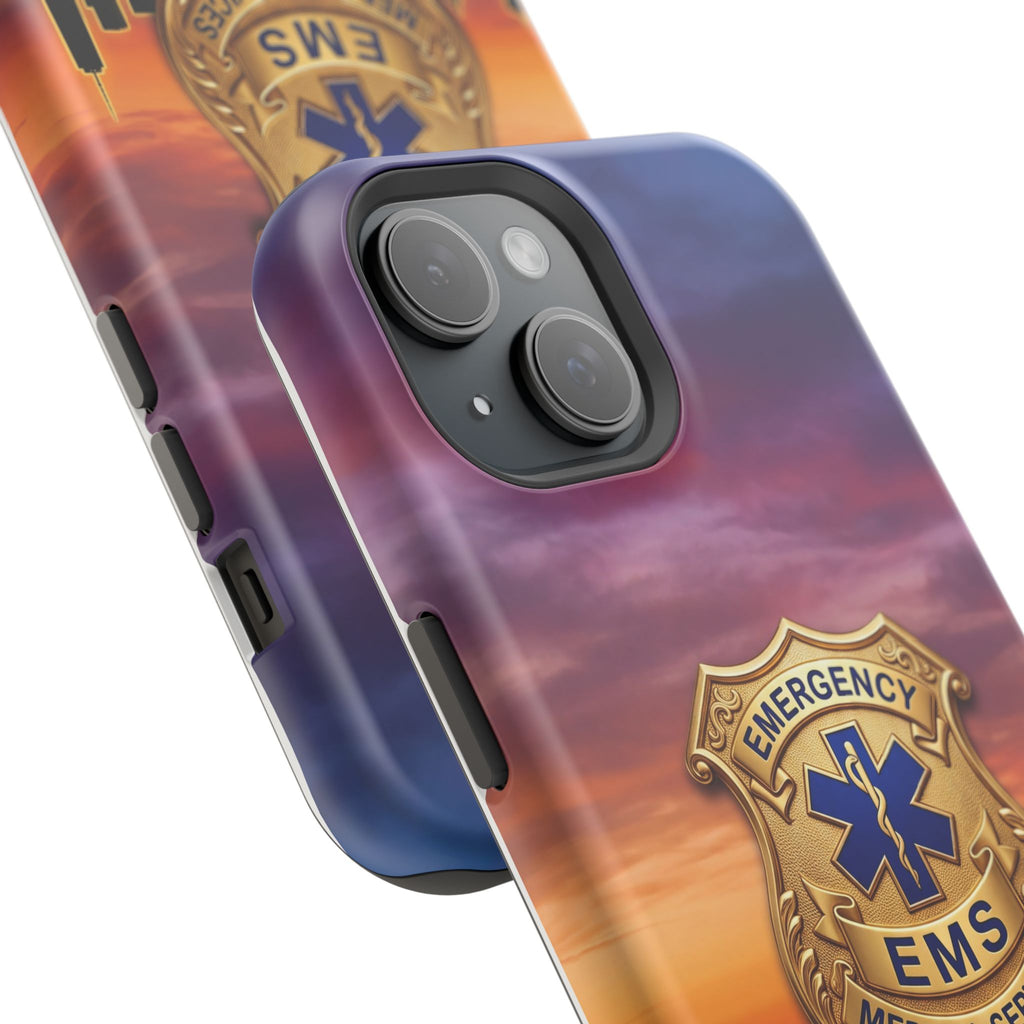 EMS Badge Sunset Skyline Phone Case — Magnetic Wireless Charging Cover