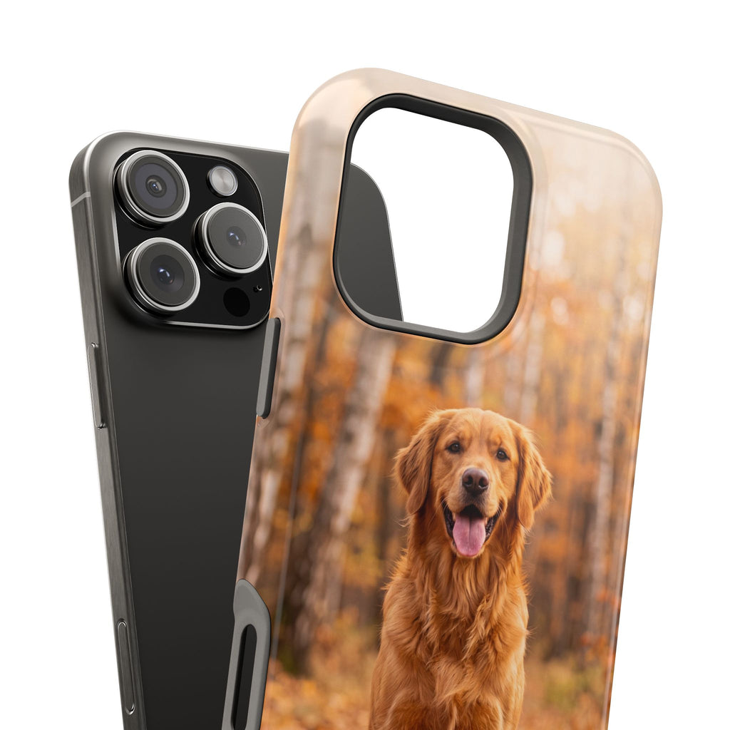 Autumn Golden Retriever Phone Case — Impact-Resistant Wireless Charging Cover