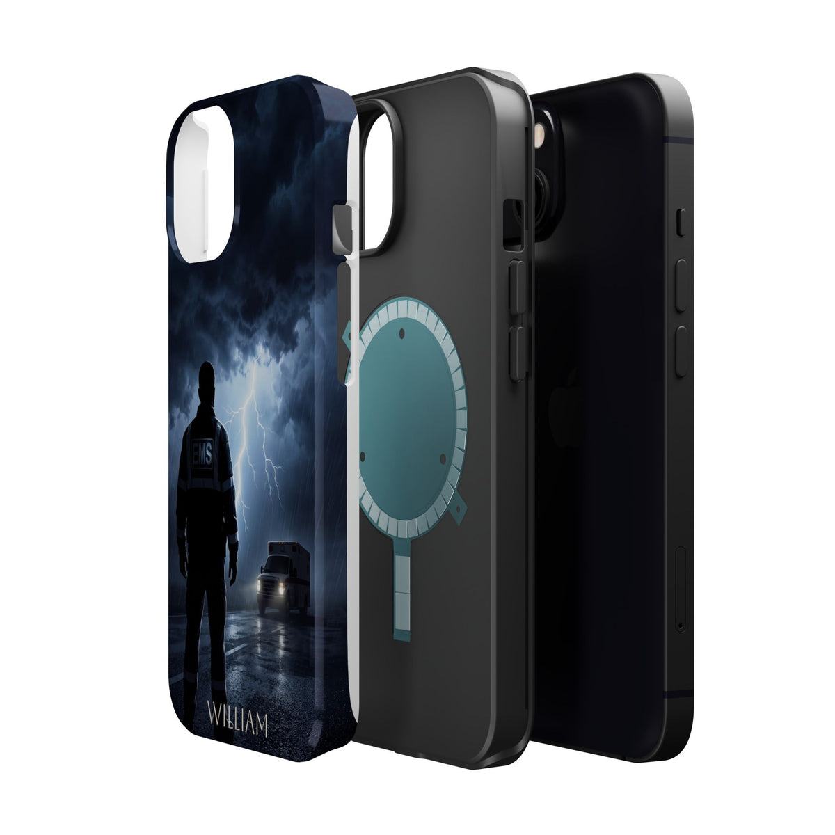 Personalized Lightning Storm EMS Phone Case — Wireless Charging Cover