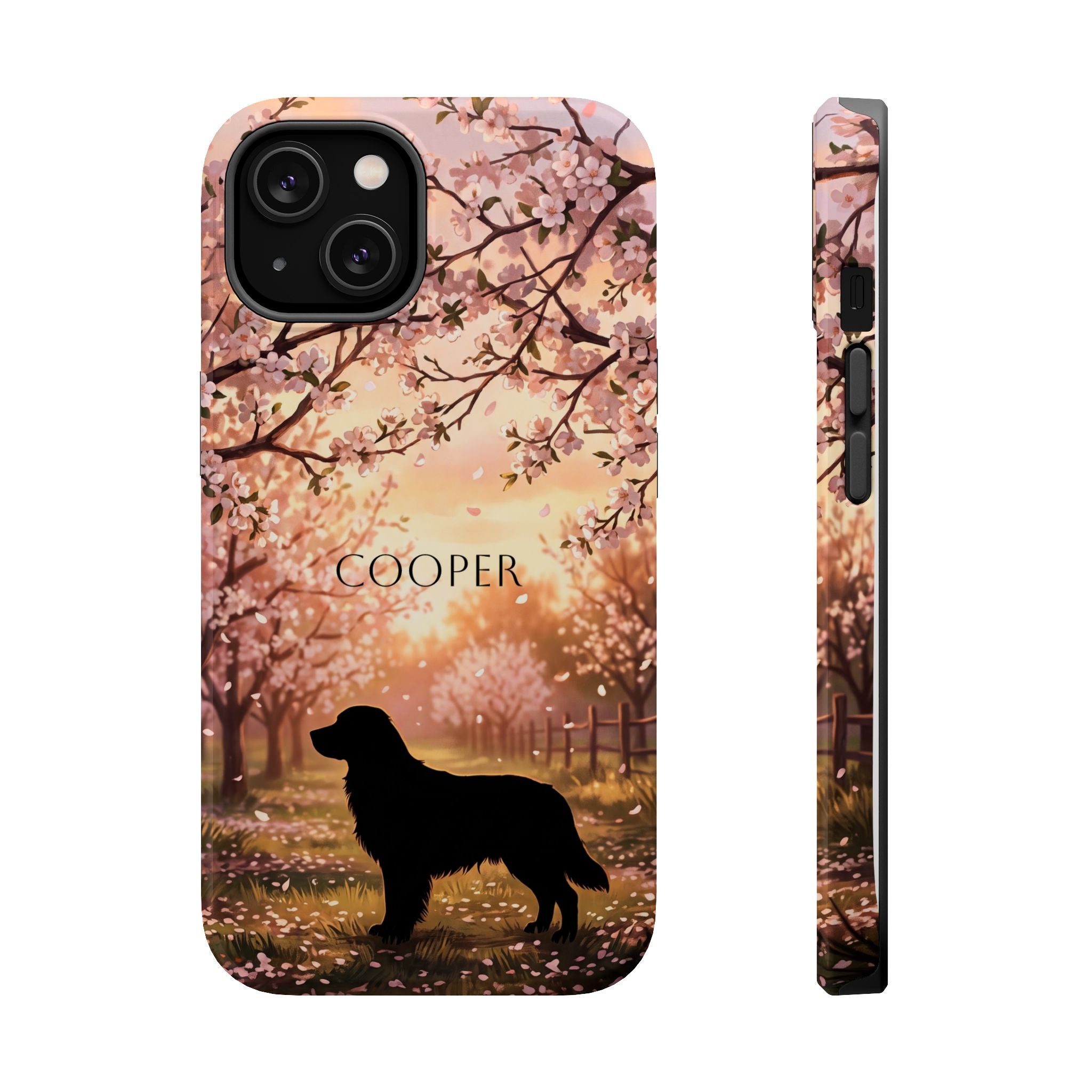 Personalized Golden Retriever Autumn Forest Phone Case — Wireless Charging Cover