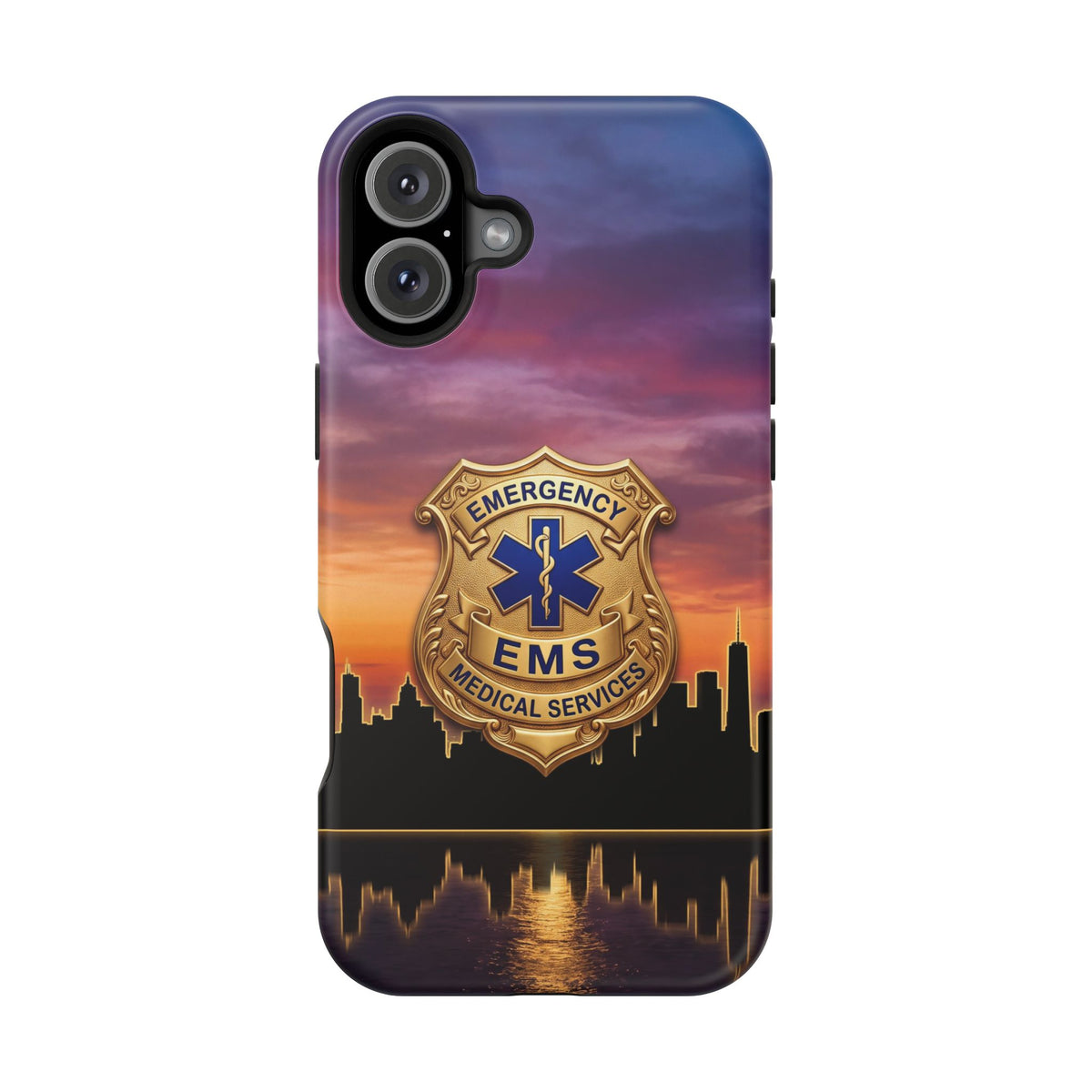 EMS Badge Sunset Skyline Phone Case — Magnetic Wireless Charging Cover