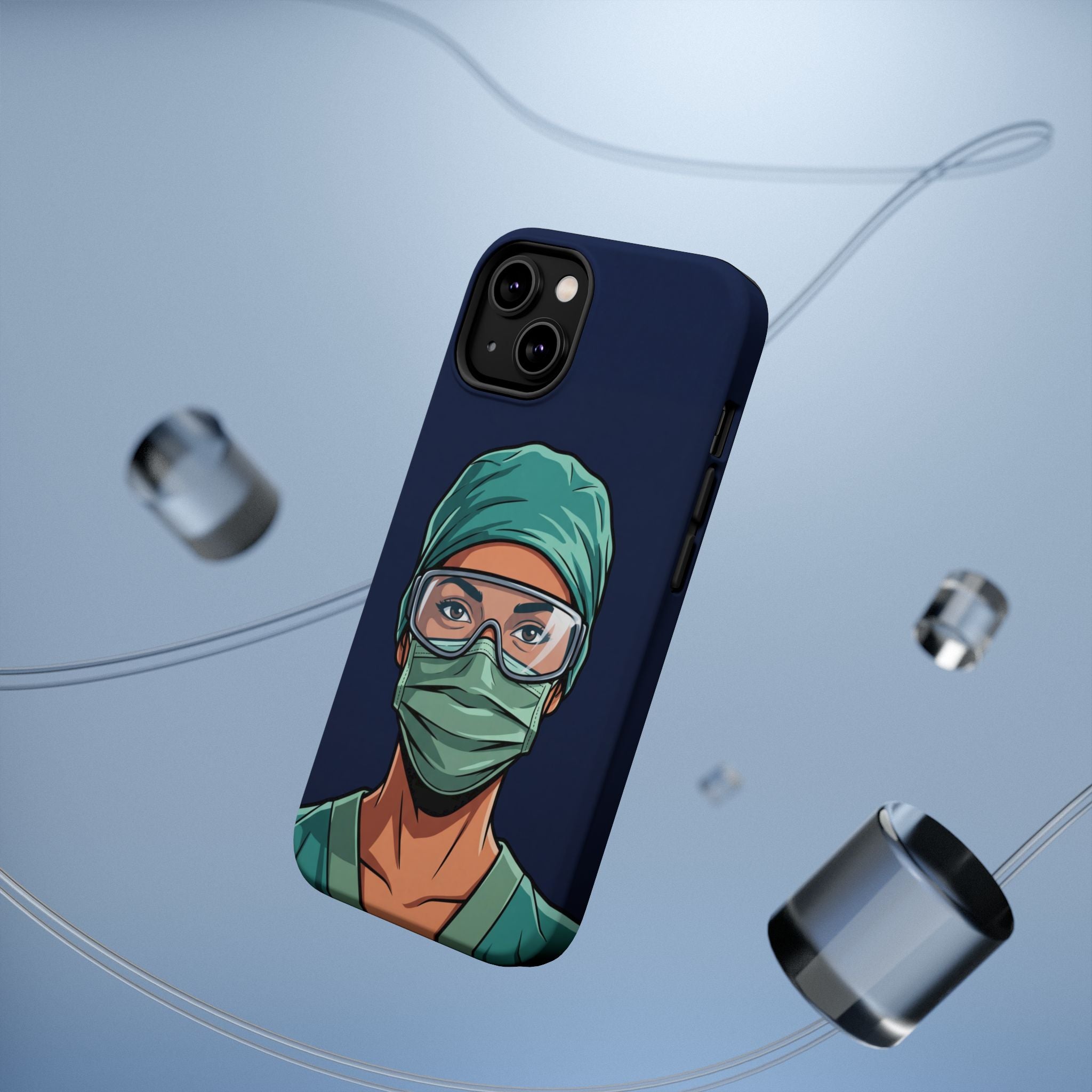 Bold Nurse Portrait Phone Case — Magnetic Wireless Charging Cover