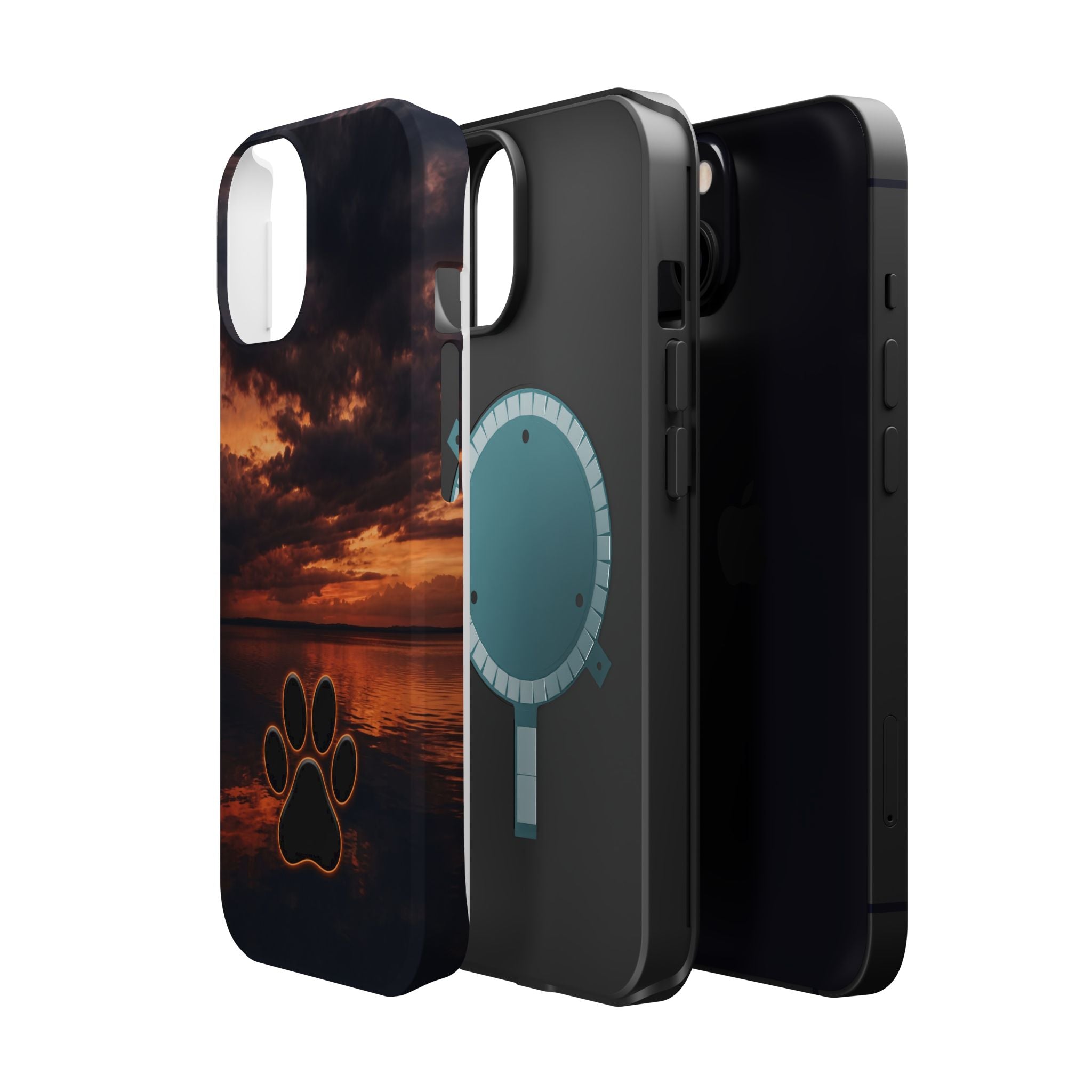 Paw Sunset Magnetic Impact-Resistant Phone Case for iPhone and Samsung Galaxy series