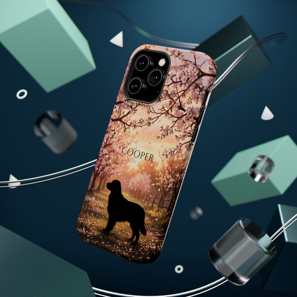 Personalized Golden Retriever Autumn Forest Phone Case — Wireless Charging Cover