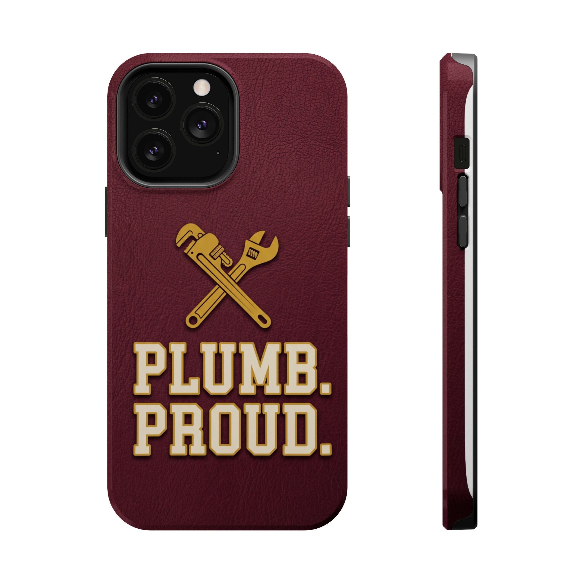 Plumb. Proud. Phone Case — Crossed Wrenches Wireless Charging Cover