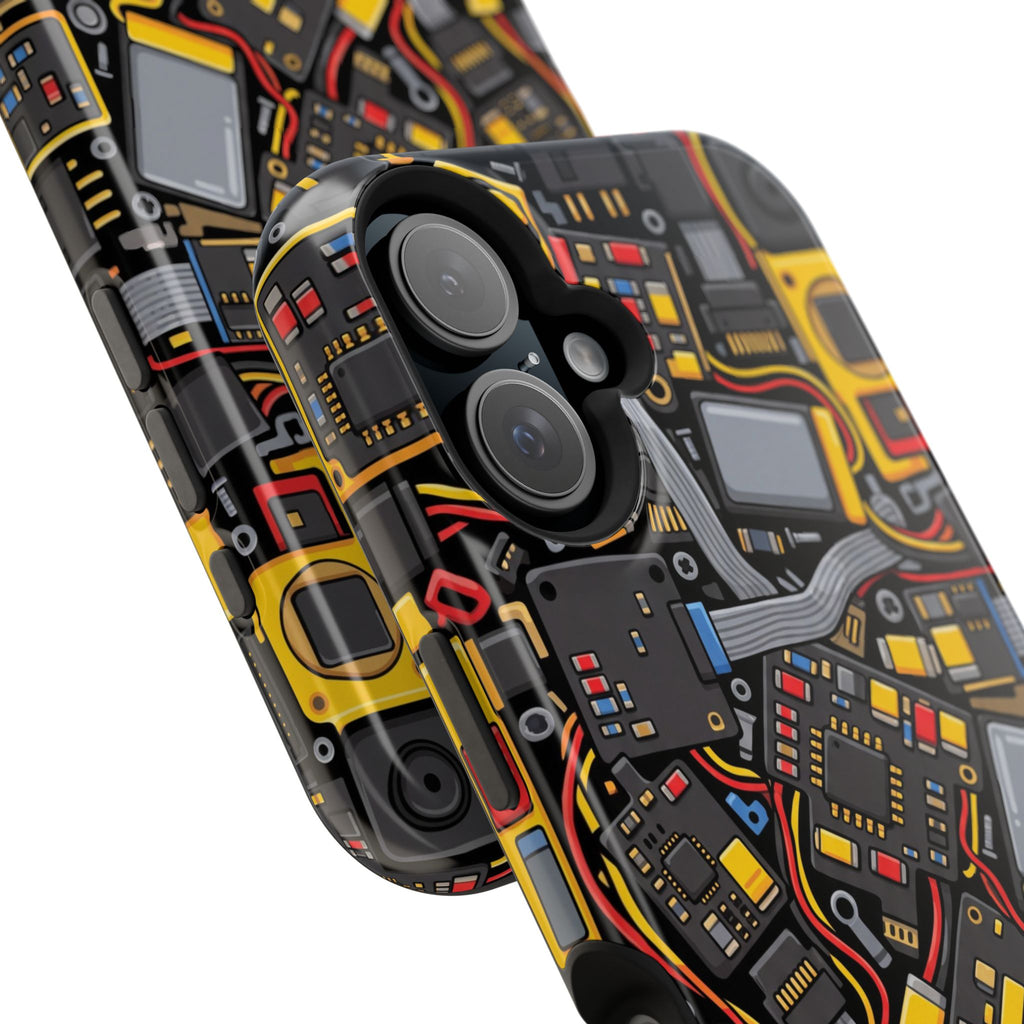Voltage Board Phone Case — Yellow Circuit Wireless Charging Cover