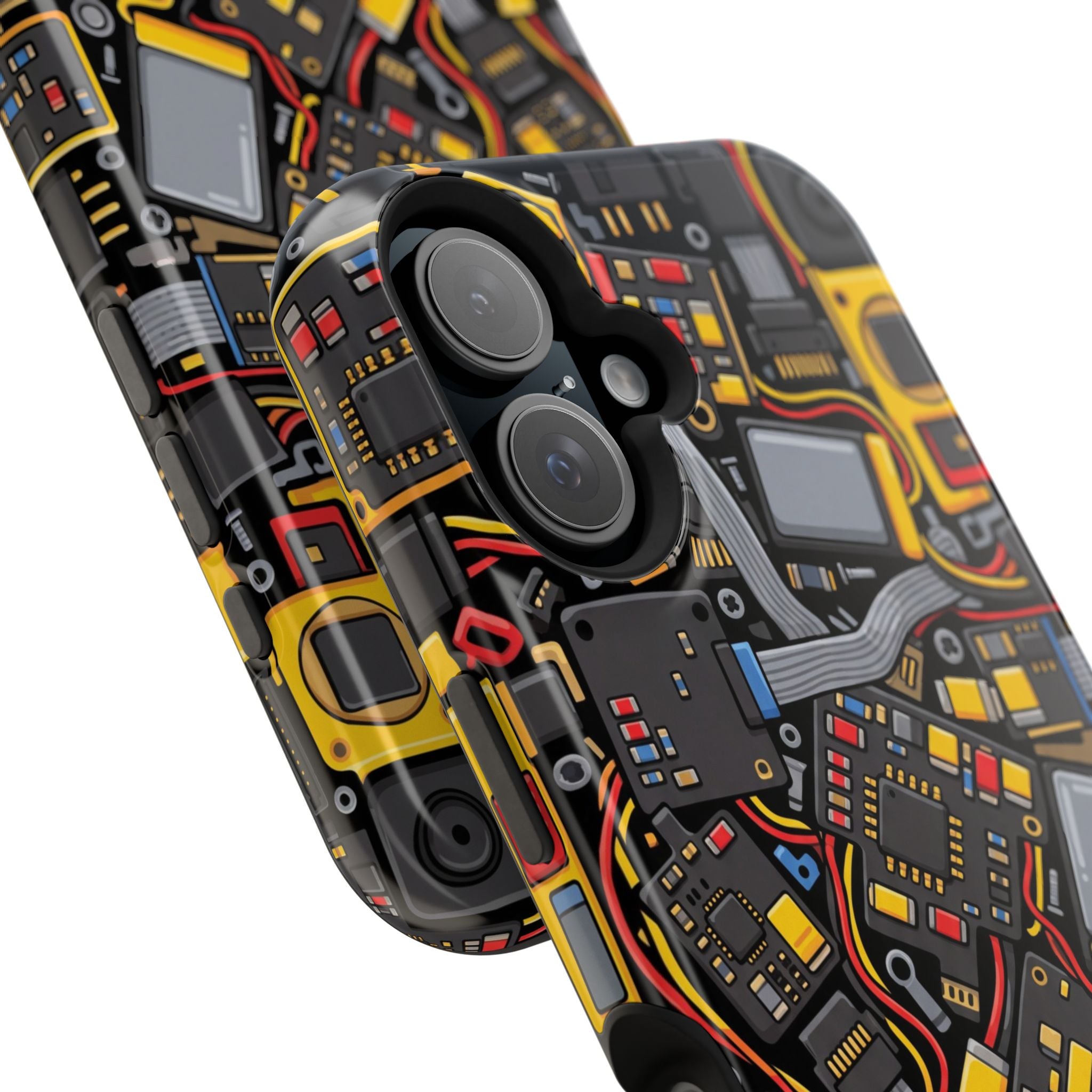 Voltage Board Phone Case — Yellow Circuit Wireless Charging Cover