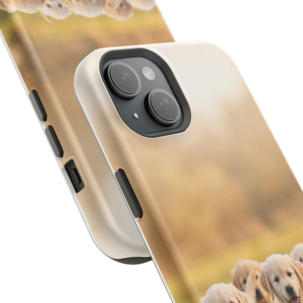 Golden Retriever Puppies Phone Case — Impact-Resistant Wireless Charging Cover