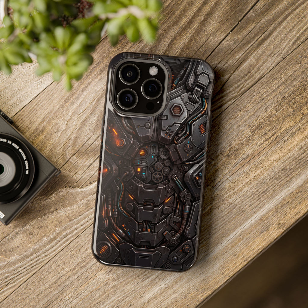 Mech Armor Phone Case — Industrial Circuit Wireless Charging Cover