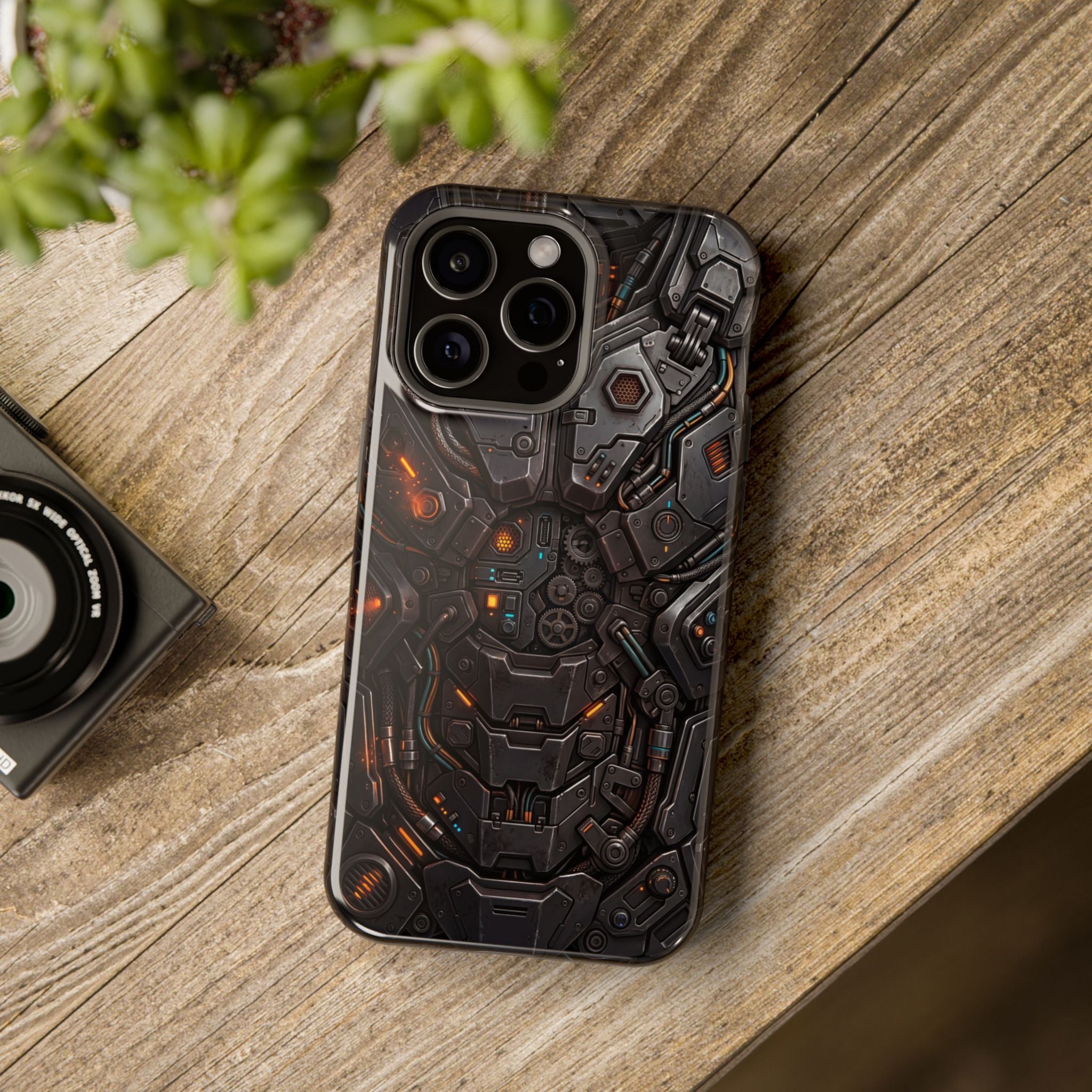 Mech Armor Phone Case — Industrial Circuit Wireless Charging Cover