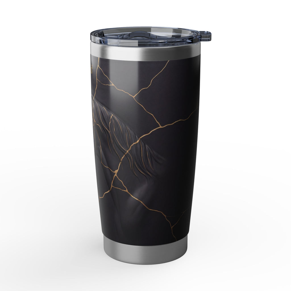 Horse Personalized Tumbler | Kintsugi Gold Art — 20 oz Stainless Travel Mug