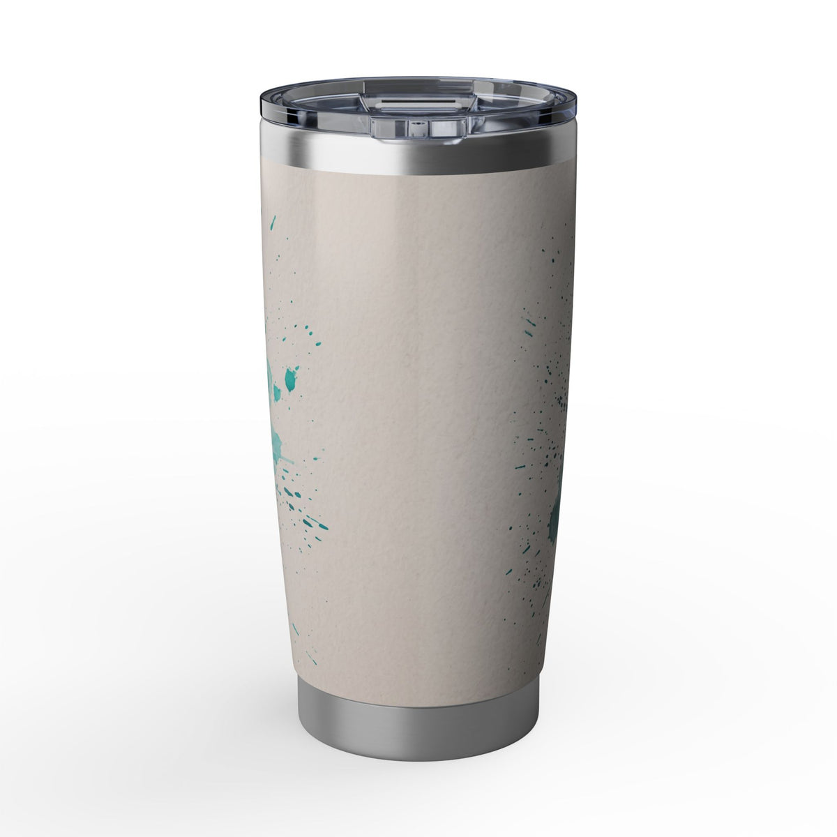 German Shepherd Personalized Tumbler | Turquoise Ink Splash Art — 20 oz Stainless Travel Mug