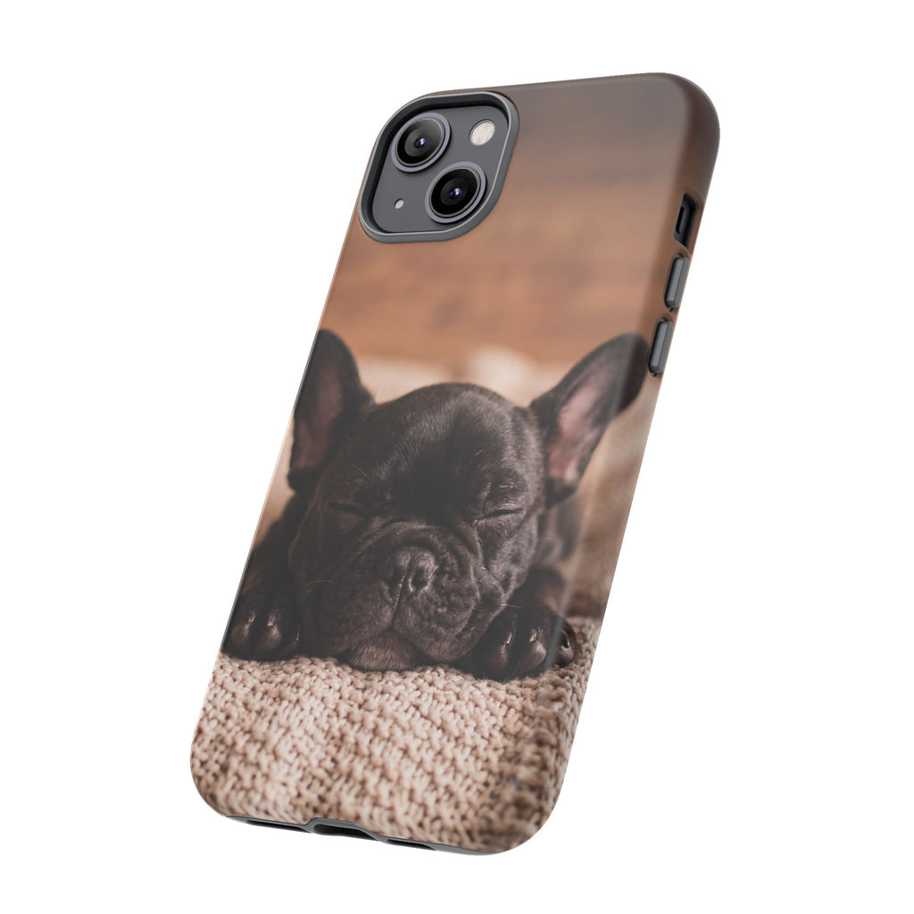 Sleeping French Bulldog Phone Case | Cozy Frenchie Resting on Blanket | iPhone & Samsung