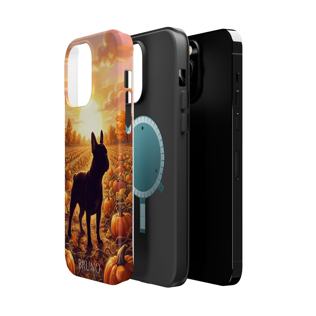 Personalized French Bulldog Pumpkin Patch Phone Case — Wireless Charging Cover