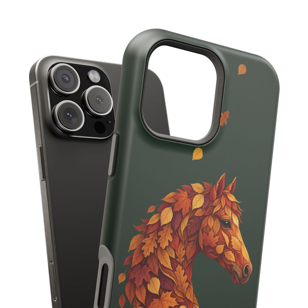 Autumn Leaves Horse Phone Case — Tough Magnetic Case with Wireless Charging