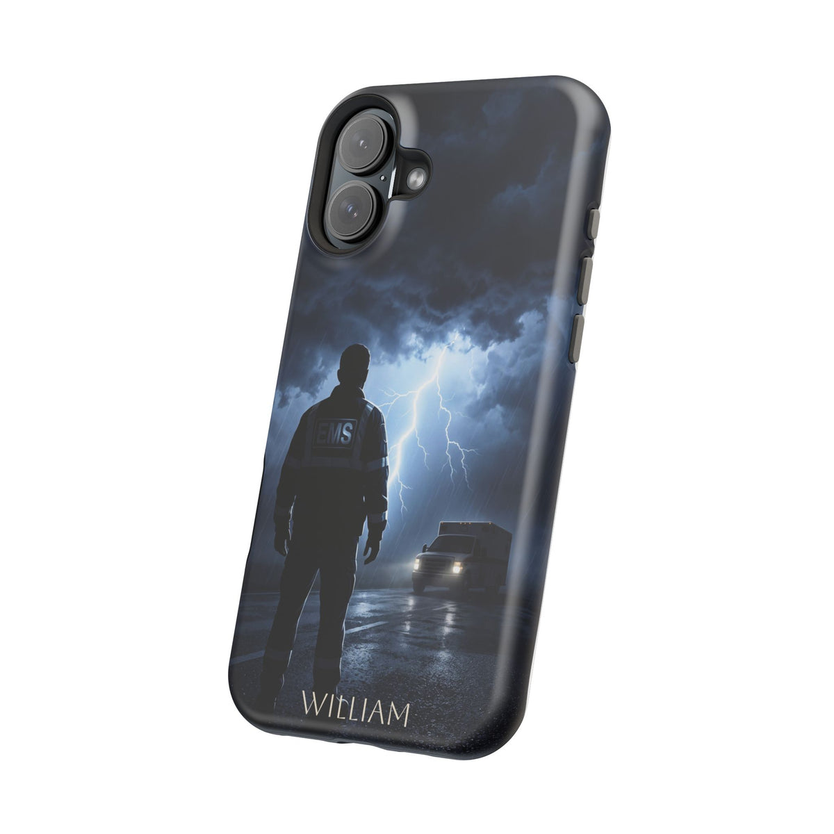 Personalized Lightning Storm EMS Phone Case — Wireless Charging Cover