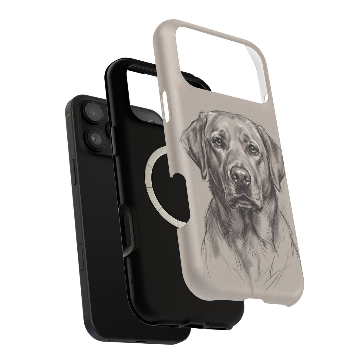Charcoal Sketch Labrador Phone Case — Tough Magnetic Case with Wireless Charging