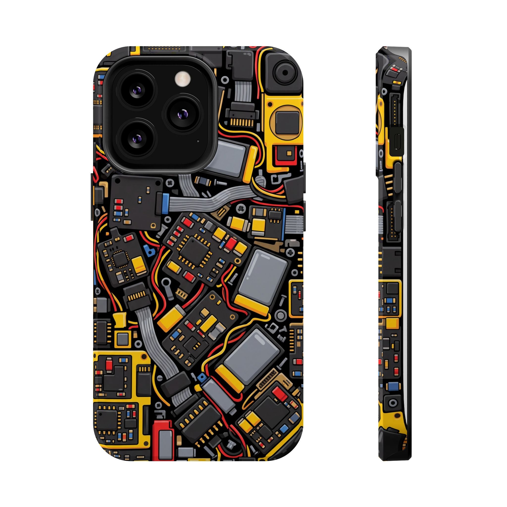 Voltage Board Phone Case — Yellow Circuit Wireless Charging Cover