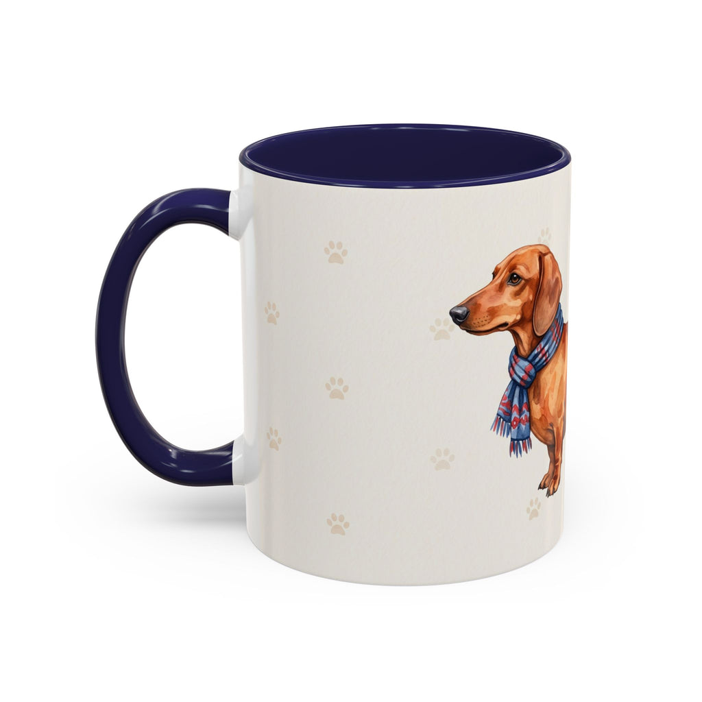 Dachshund Lover Mug – Wiener Dog with Scarf, Cute Watercolor Dachshund Gift Mug