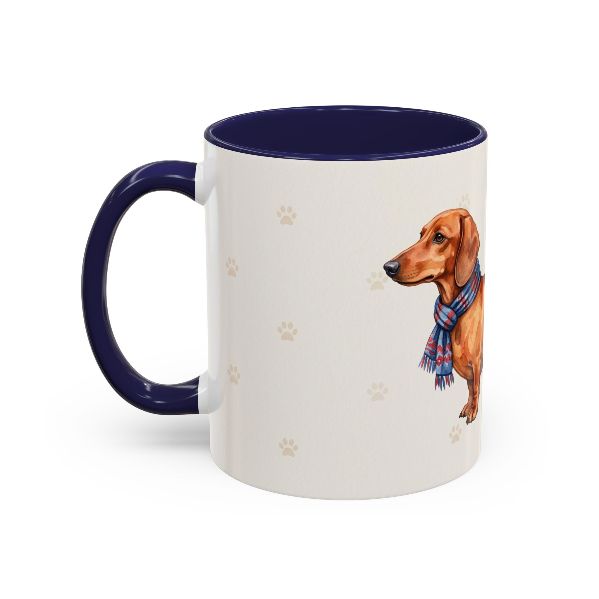 Dachshund Lover Mug – Wiener Dog with Scarf, Cute Watercolor Dachshund Gift Mug
