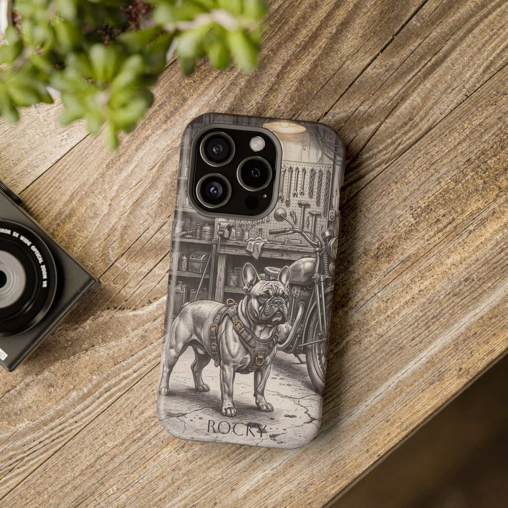 Personalized French Bulldog Vintage Street Phone Case — Wireless Charging Cover