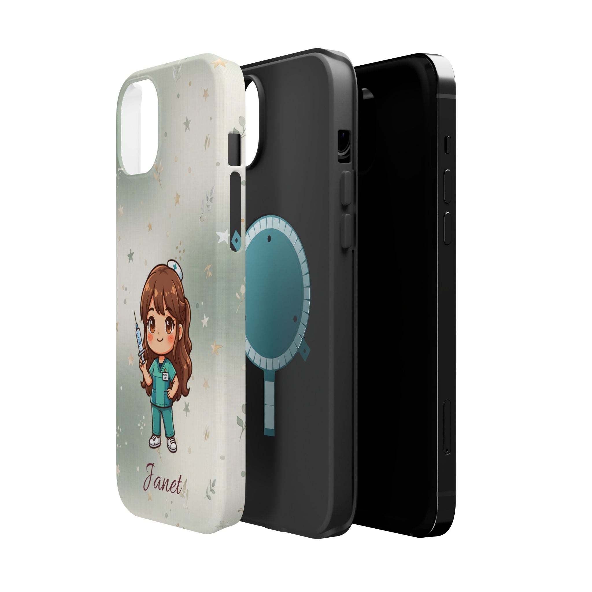 Personalized Nurse with Syringe Phone Case — Wireless Charging Cover