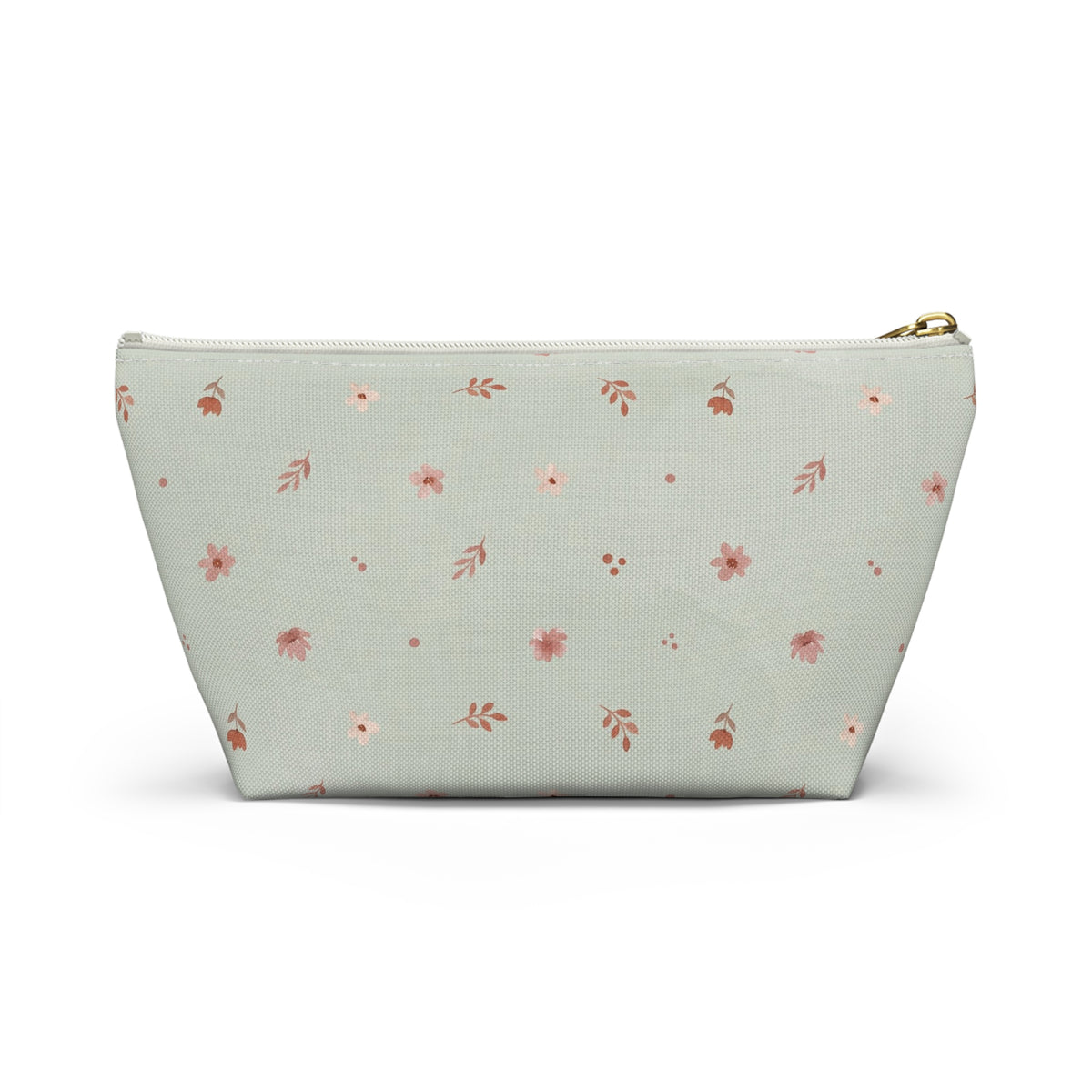 Teacher Floral Watercolor Accessory Pouch — T-Bottom Zipper Bag