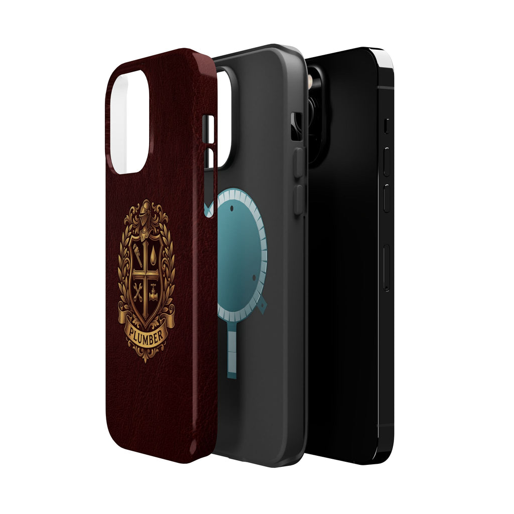 Plumber Crest Phone Case — Heraldic Shield Design Wireless Charging Cover