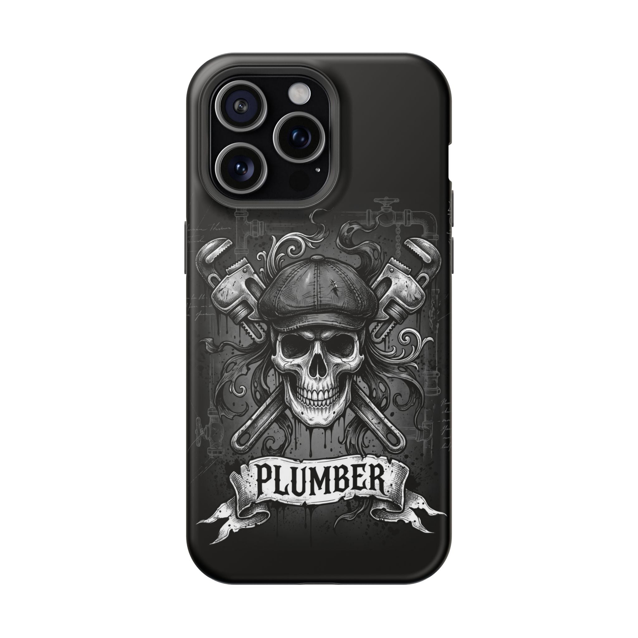 Skull & Wrenches Plumber Phone Case — Wireless Charging Cover