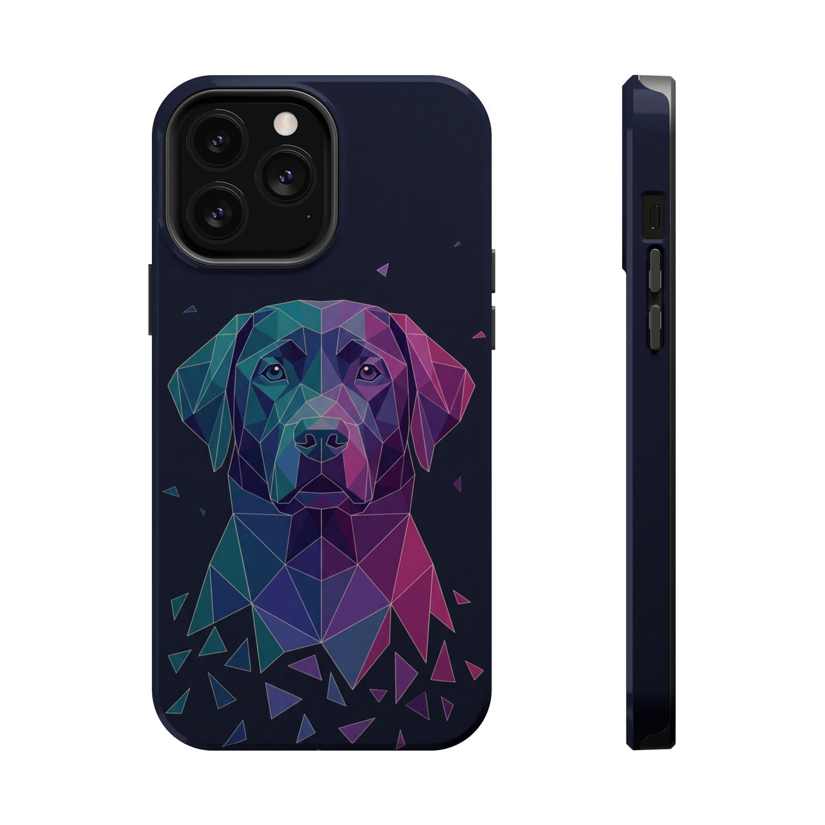 Geometric Labrador Phone Case — Tough Magnetic Case with Wireless Charging