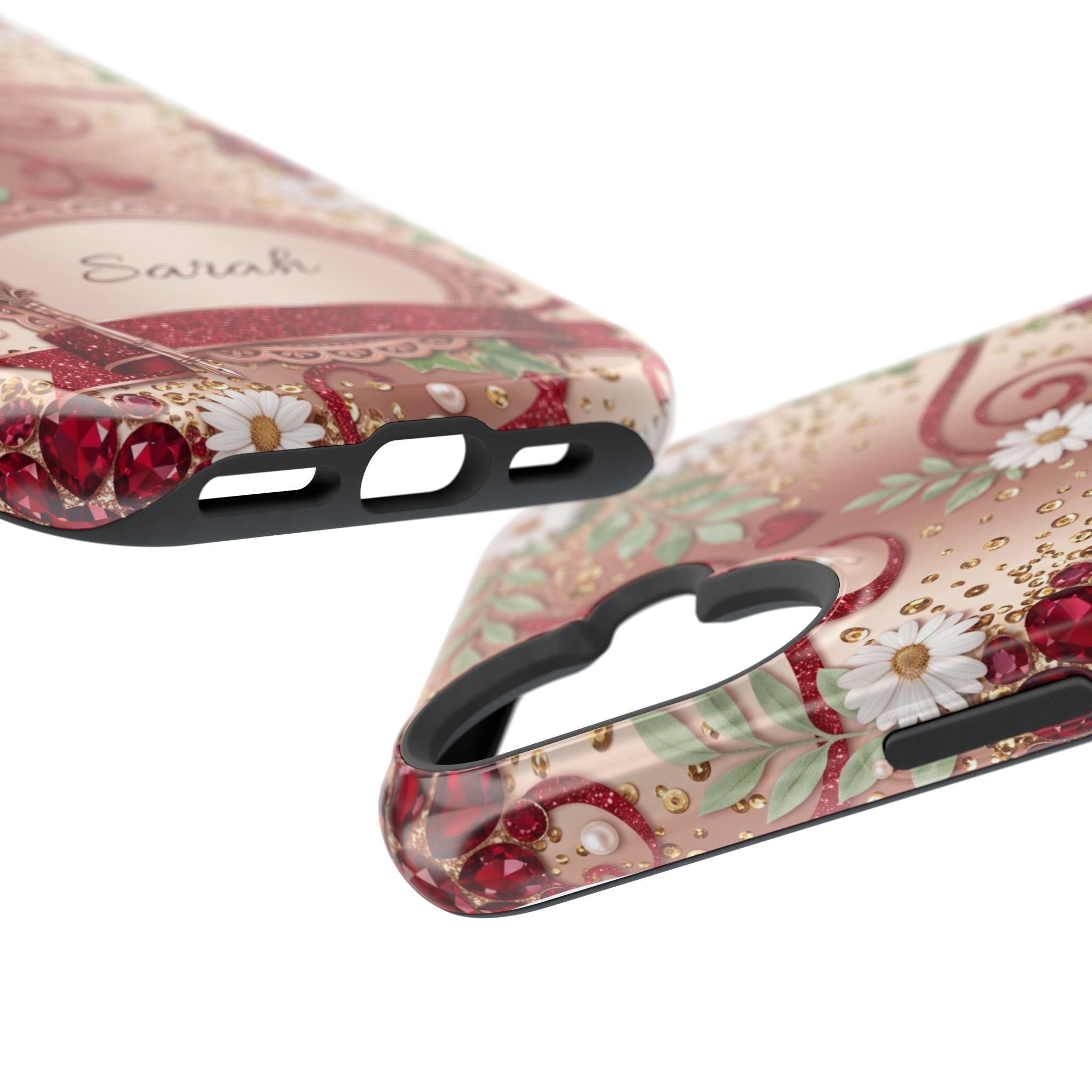 Personalized Vintage Floral Teacher Phone Case — Wireless Charging Cover