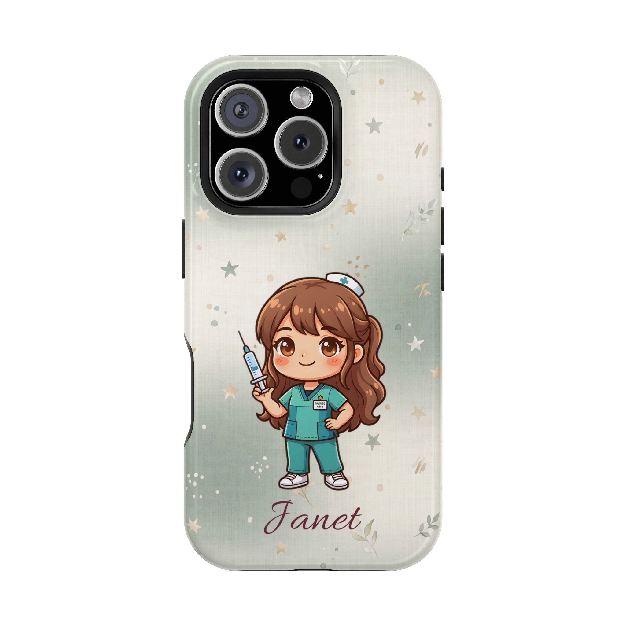 Personalized Nurse with Syringe Phone Case — Wireless Charging Cover