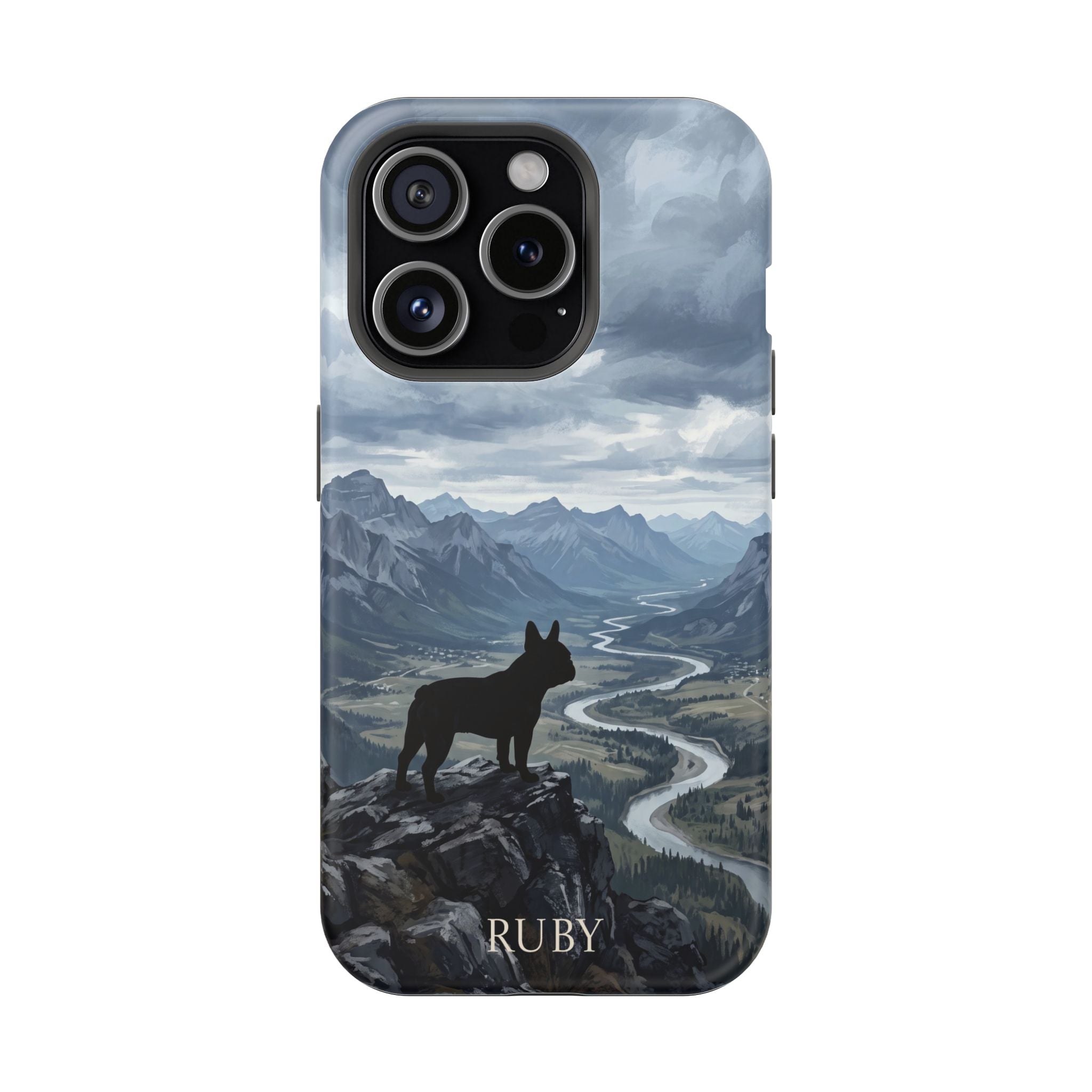 Personalized French Bulldog Mountain Valley Phone Case — Wireless Charging Cover