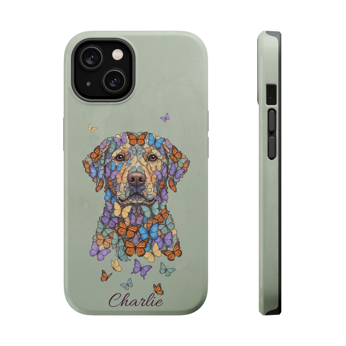 Personalized Butterfly Labrador Phone Case — Tough Magnetic Case with Wireless Charging
