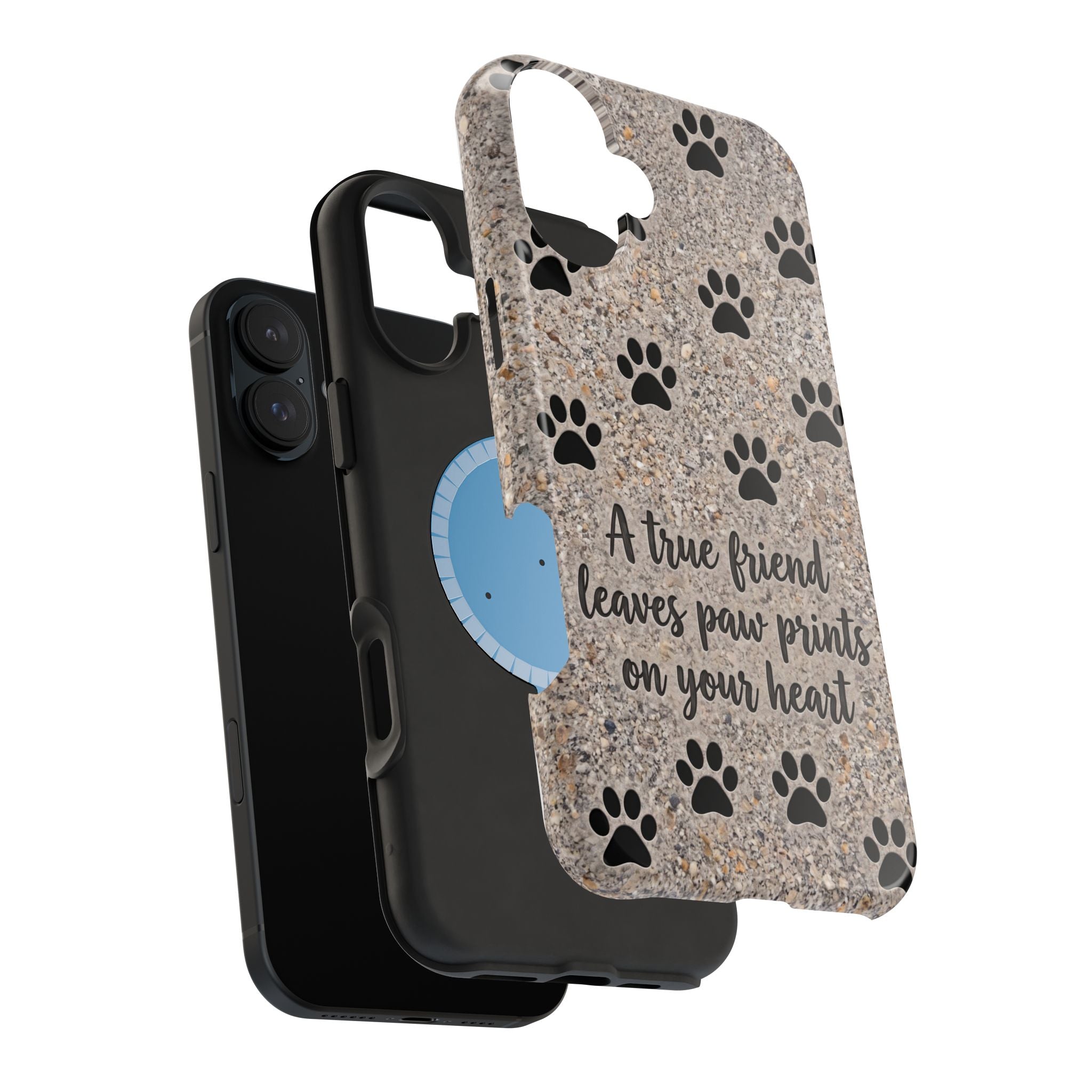 A True Friend Leaves Paw Prints Phone Case — Impact-Resistant Wireless Charging Cover