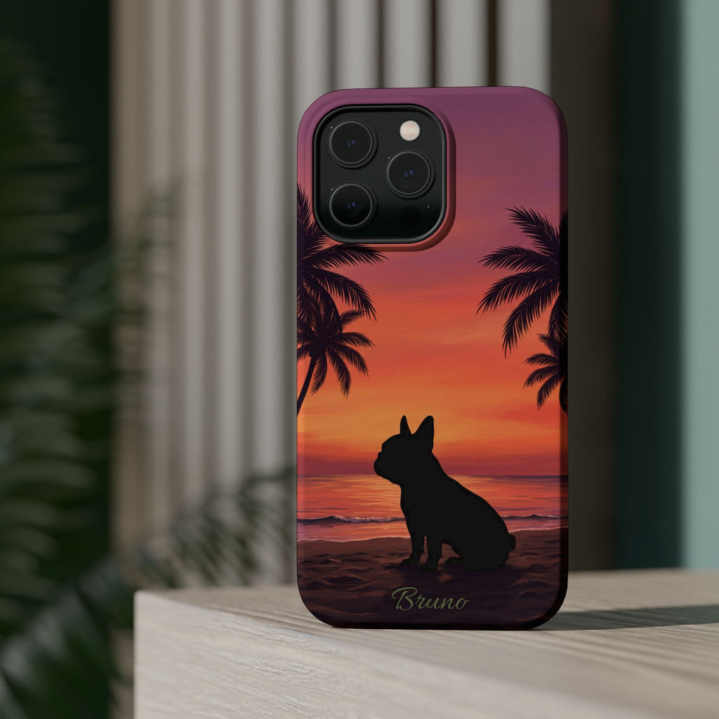 Personalized French Bulldog Tropical Beach Phone Case — Wireless Charging Cover